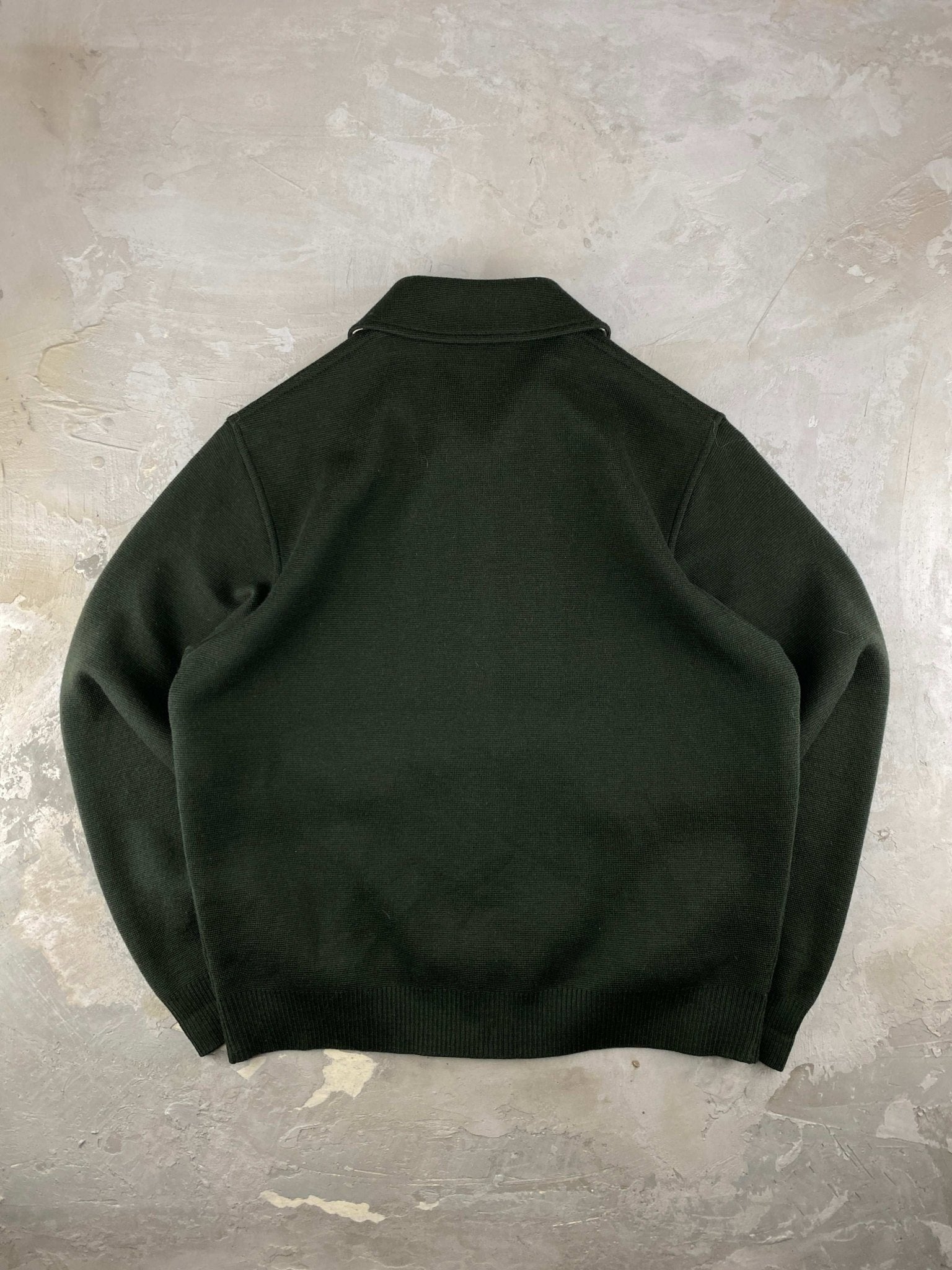08 VINTAGE BURBERRY MERINO WOOL LIGHT JACKET OLIVE (L) - L - grabbers.studio