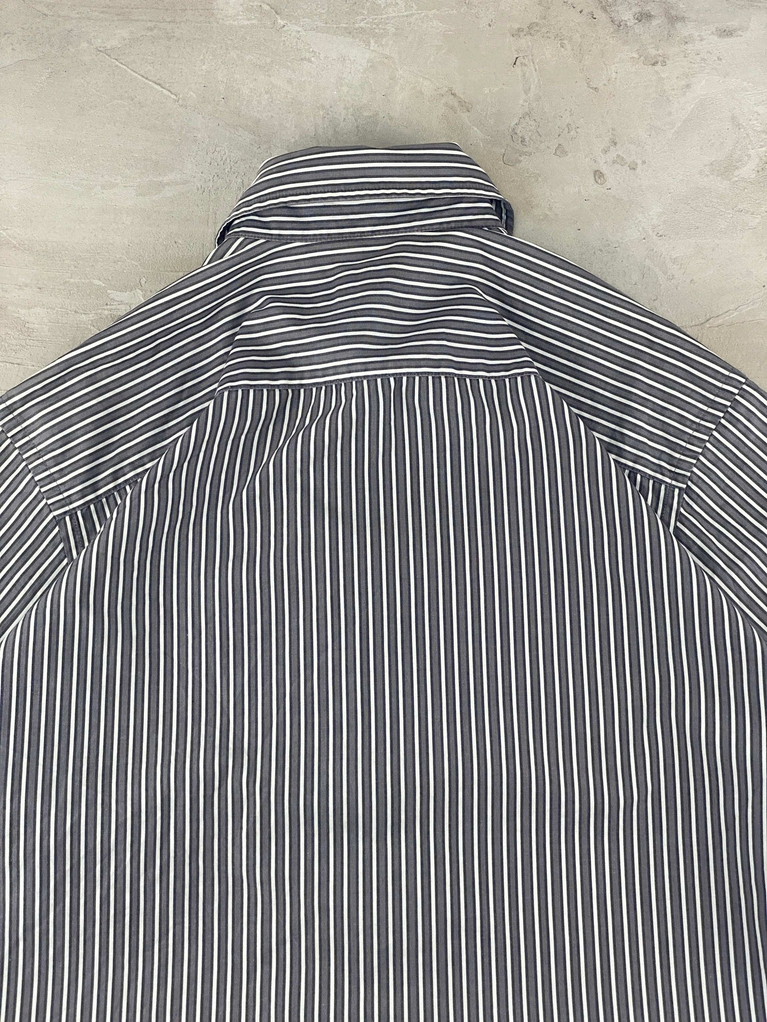 AVIREX ADVENTURE STRIPED SHIRT GREY (L) - L - grabbers.studio