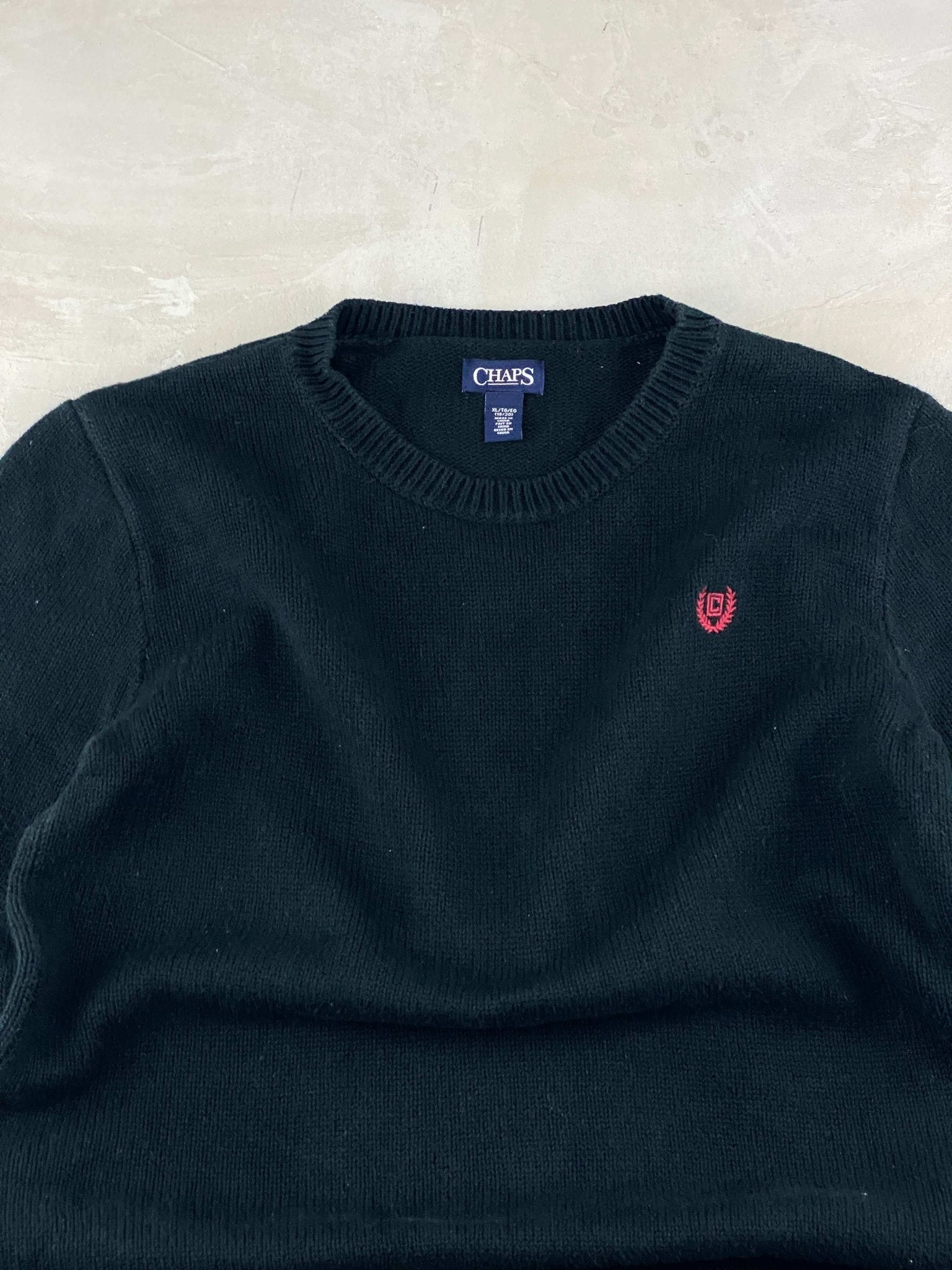 CHAPS HEAVY SWEATER BLUE NAVY (XL 18/20) - XL - grabbers.studio