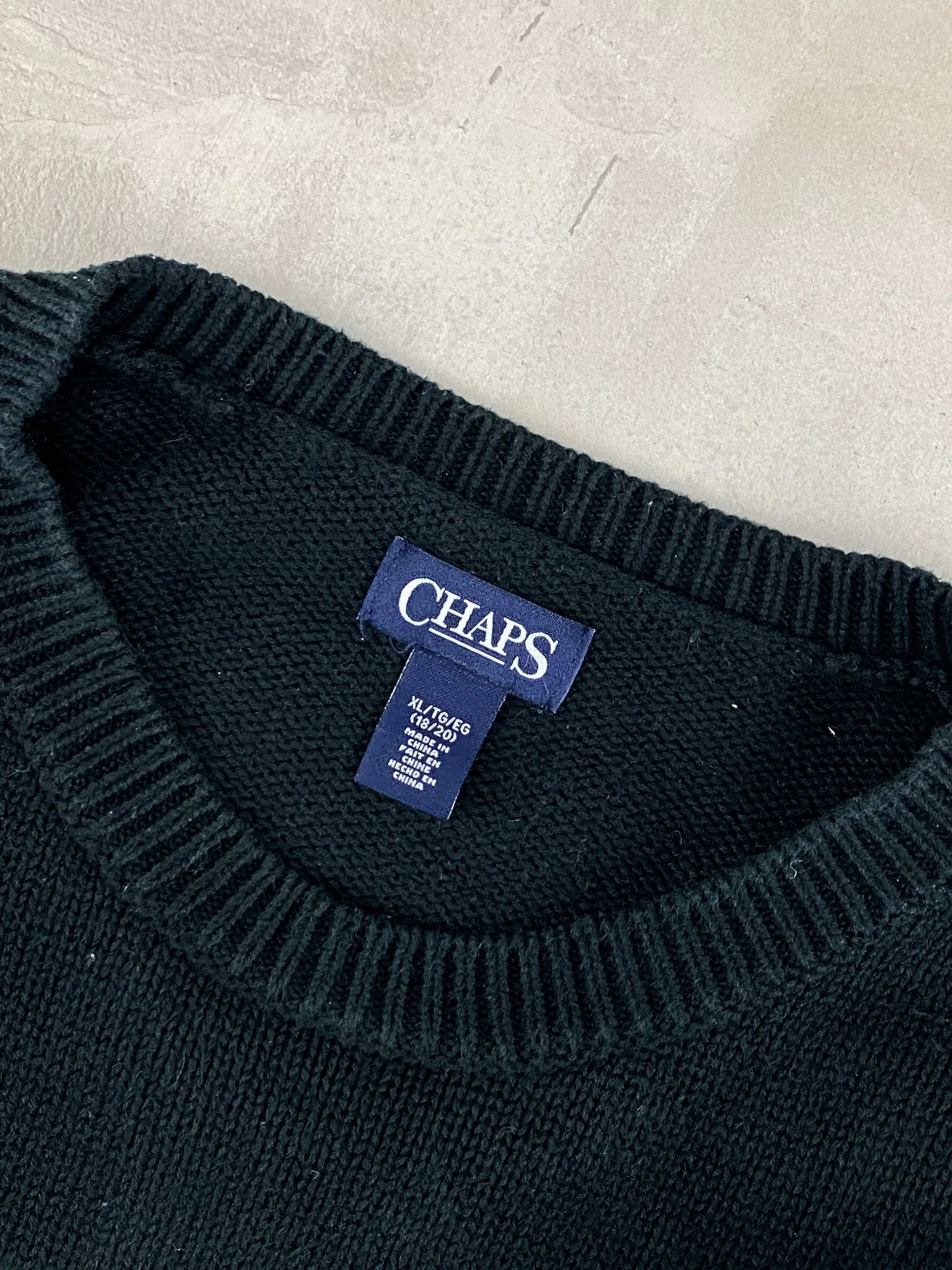 CHAPS HEAVY SWEATER BLUE NAVY (XL 18/20) - XL - grabbers.studio