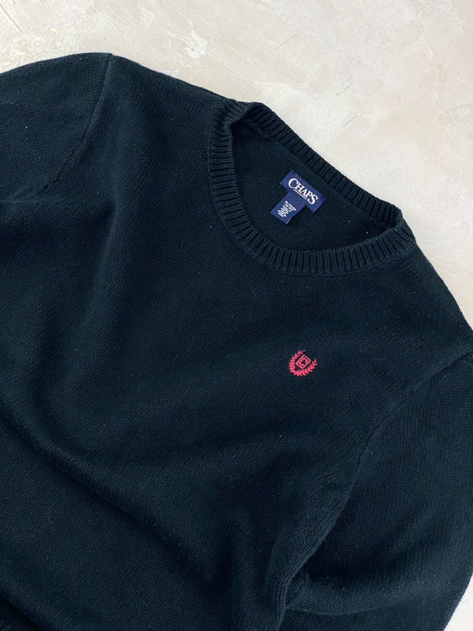 CHAPS HEAVY SWEATER BLUE NAVY (XL 18/20) - XL - grabbers.studio