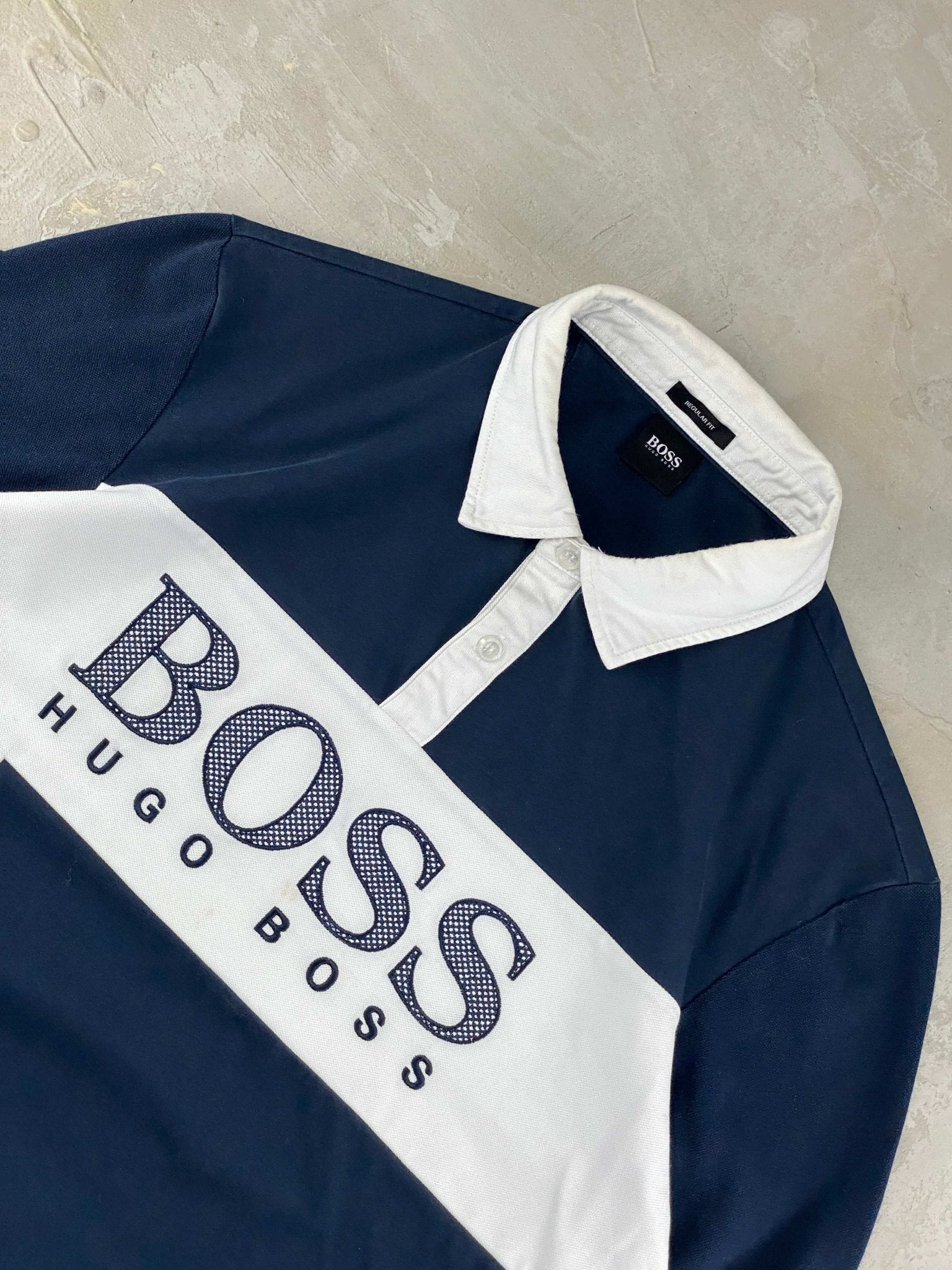HUGO BOSS BIG LOGO COLOR BLOCK POLO (XL) - XL - grabbers.studio