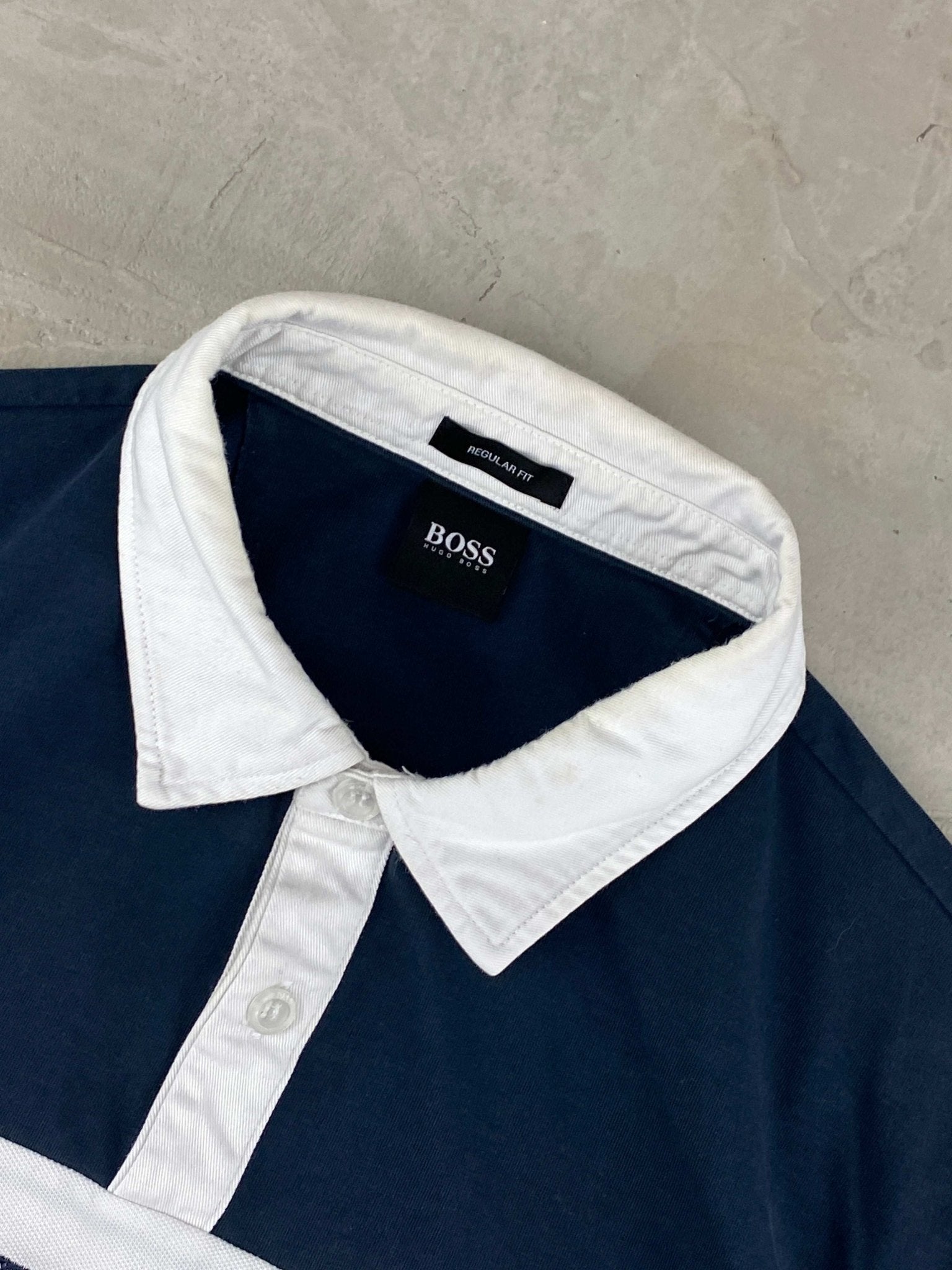 HUGO BOSS BIG LOGO COLOR BLOCK POLO (XL) - XL - grabbers.studio