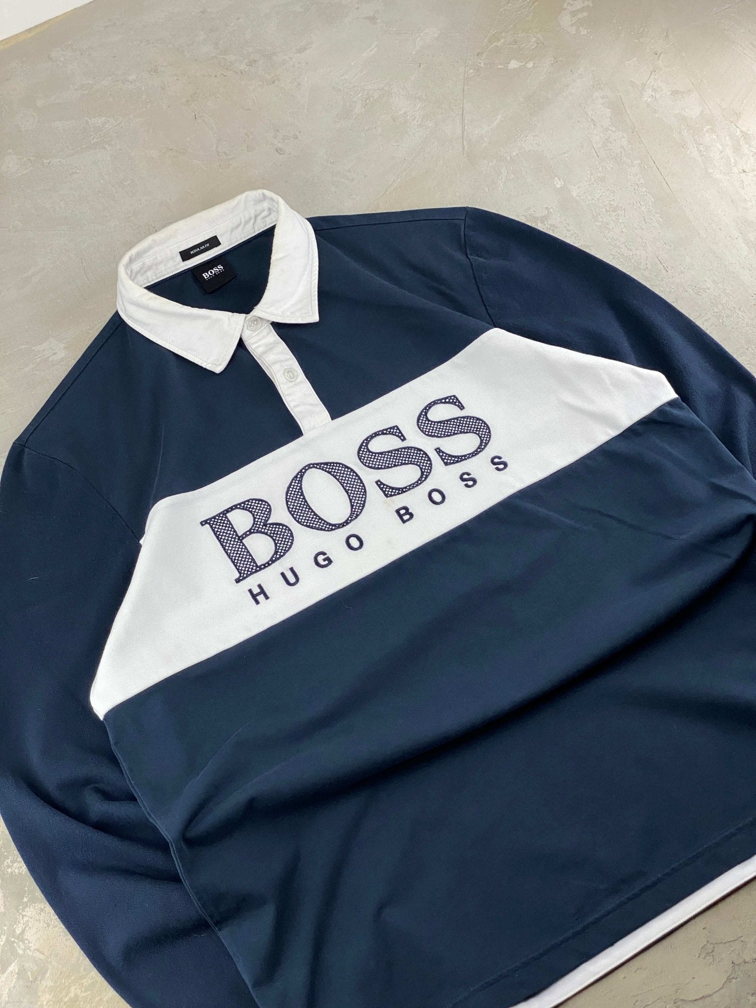 HUGO BOSS BIG LOGO COLOR BLOCK POLO (XL) - XL - grabbers.studio