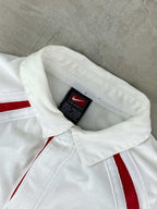 NIKE ENGLAND RUGBY TEAM LONG SLEEVE POLO WHITE/RED (L) - L - grabbers.studio