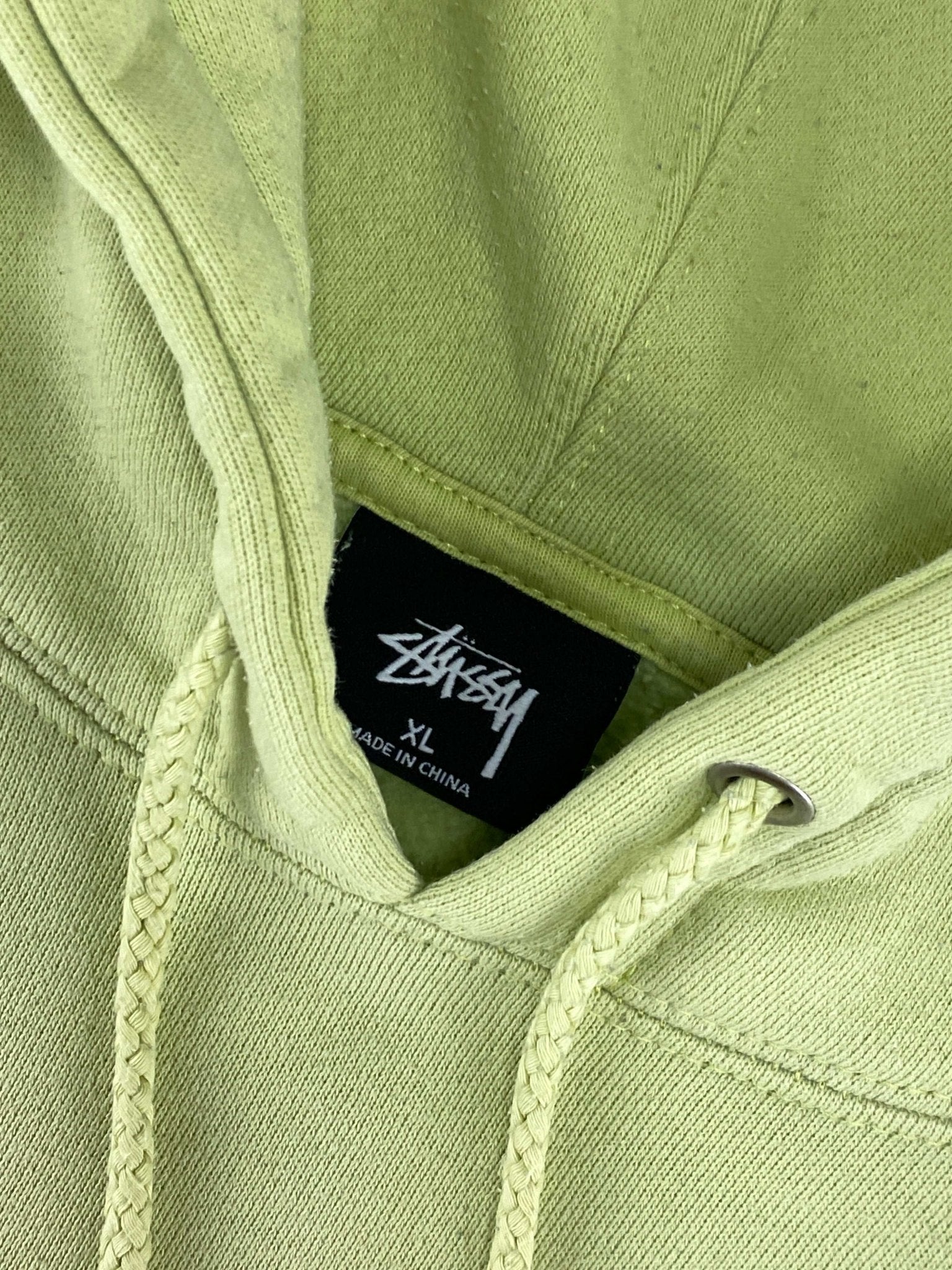 STUSSY SIGNATURE HOODIE ACID GREEN (XL) - XL - grabbers.studio