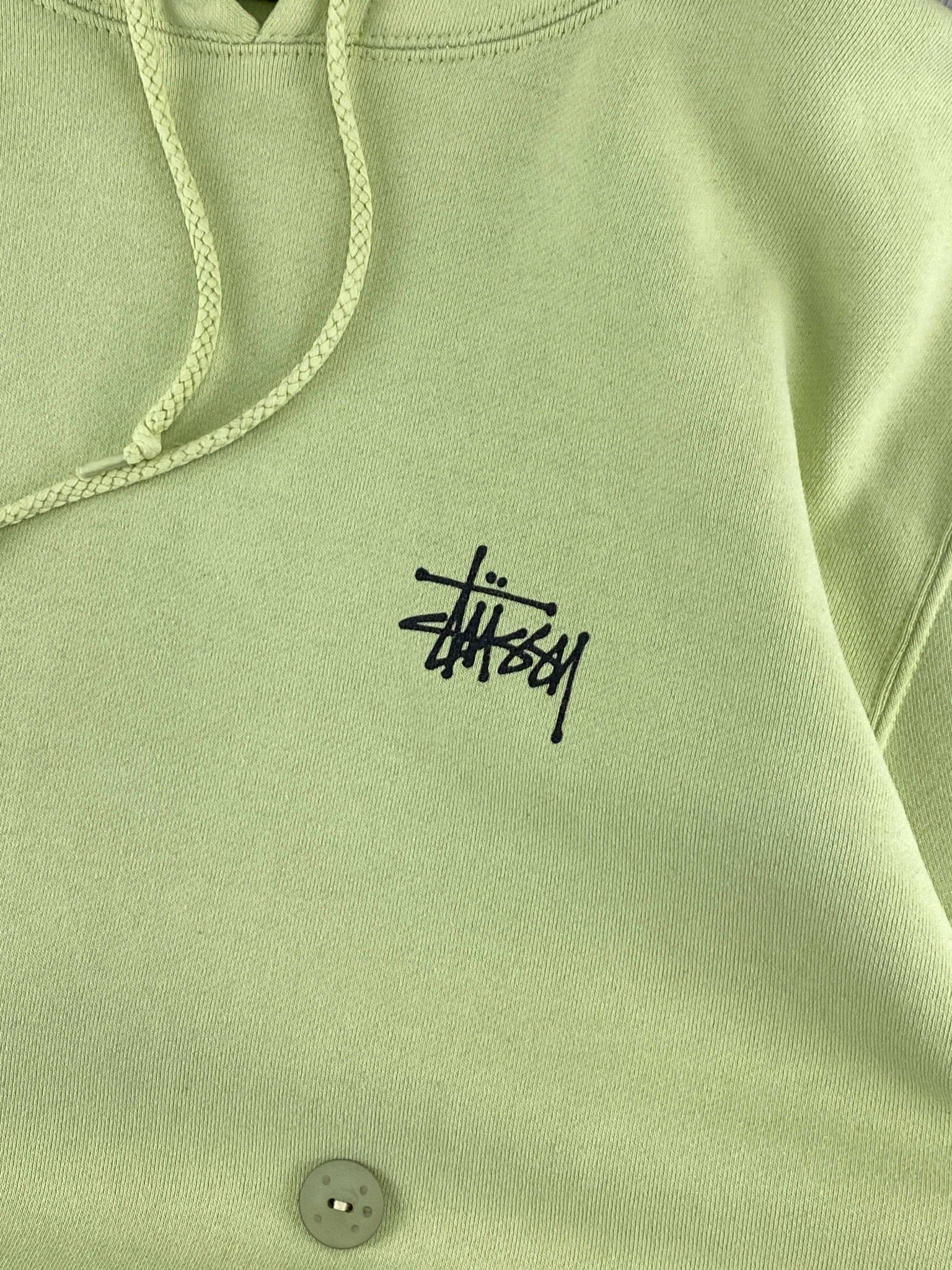 STUSSY SIGNATURE HOODIE ACID GREEN (XL) - XL - grabbers.studio
