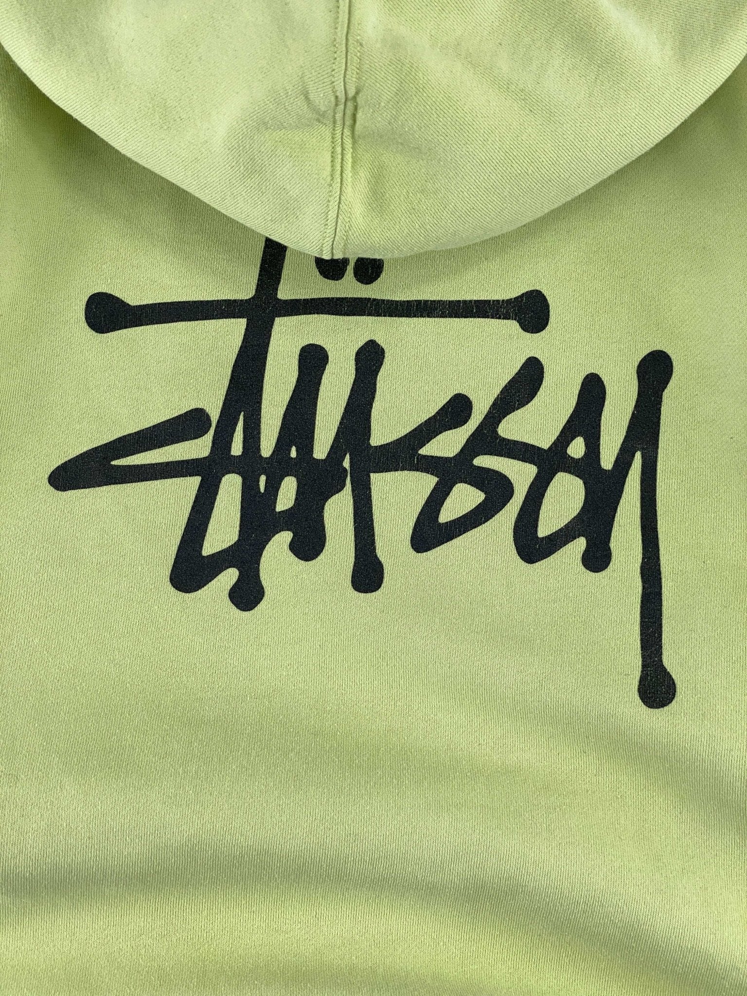 STUSSY SIGNATURE HOODIE ACID GREEN (XL) - XL - grabbers.studio