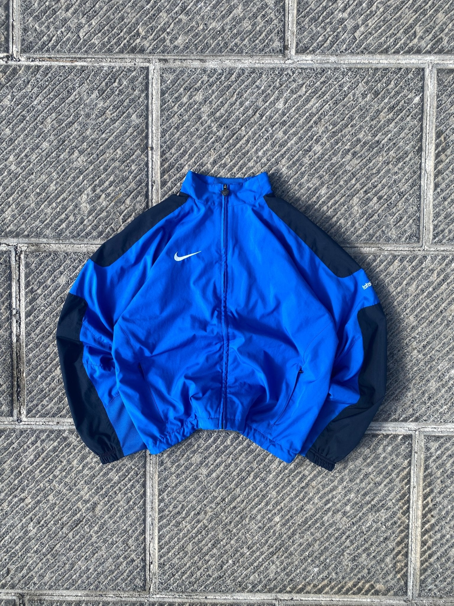 Vintage 00s Nike Total90 Track Jacket Blue/Black (S/M) - M - grabbers.studio