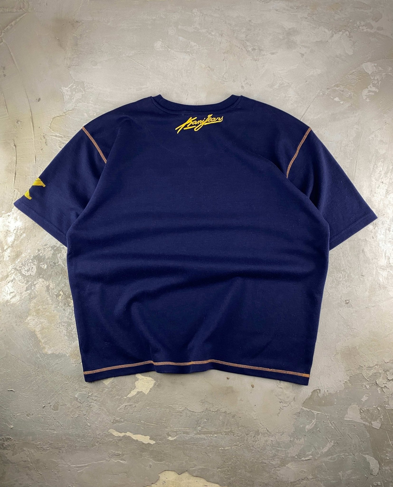 VINTAGE 90s KARL KANI TEE OVERSIZED BLUE NAVY (XL) - XL - grabbers.studio