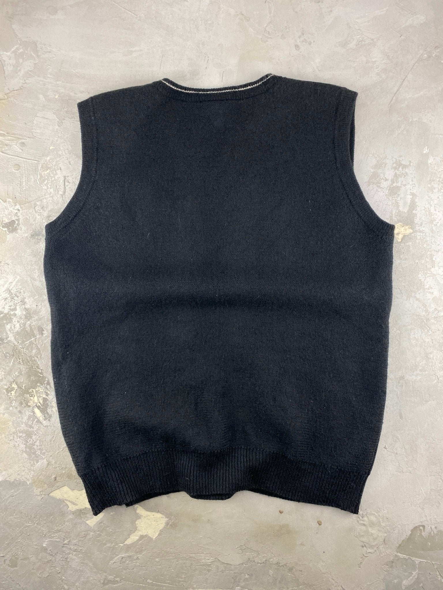 VINTAGE ADIDAS HEAVY VEST SWEATER BLACK (L) - L - grabbers.studio