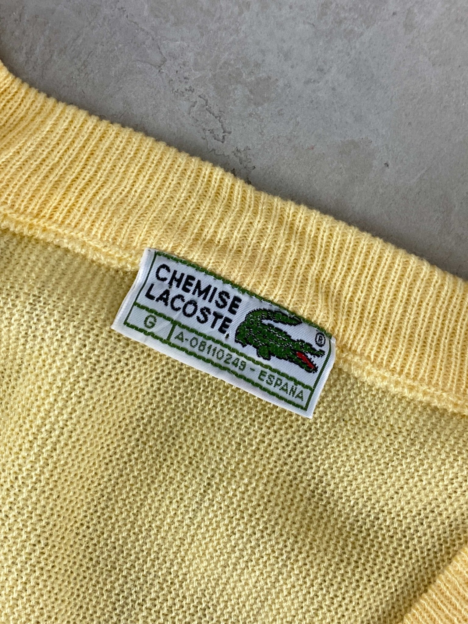 VINTAGE LACOSTE POLO COLORBLOCK GREEN/RED (L) - L - grabbers.studio