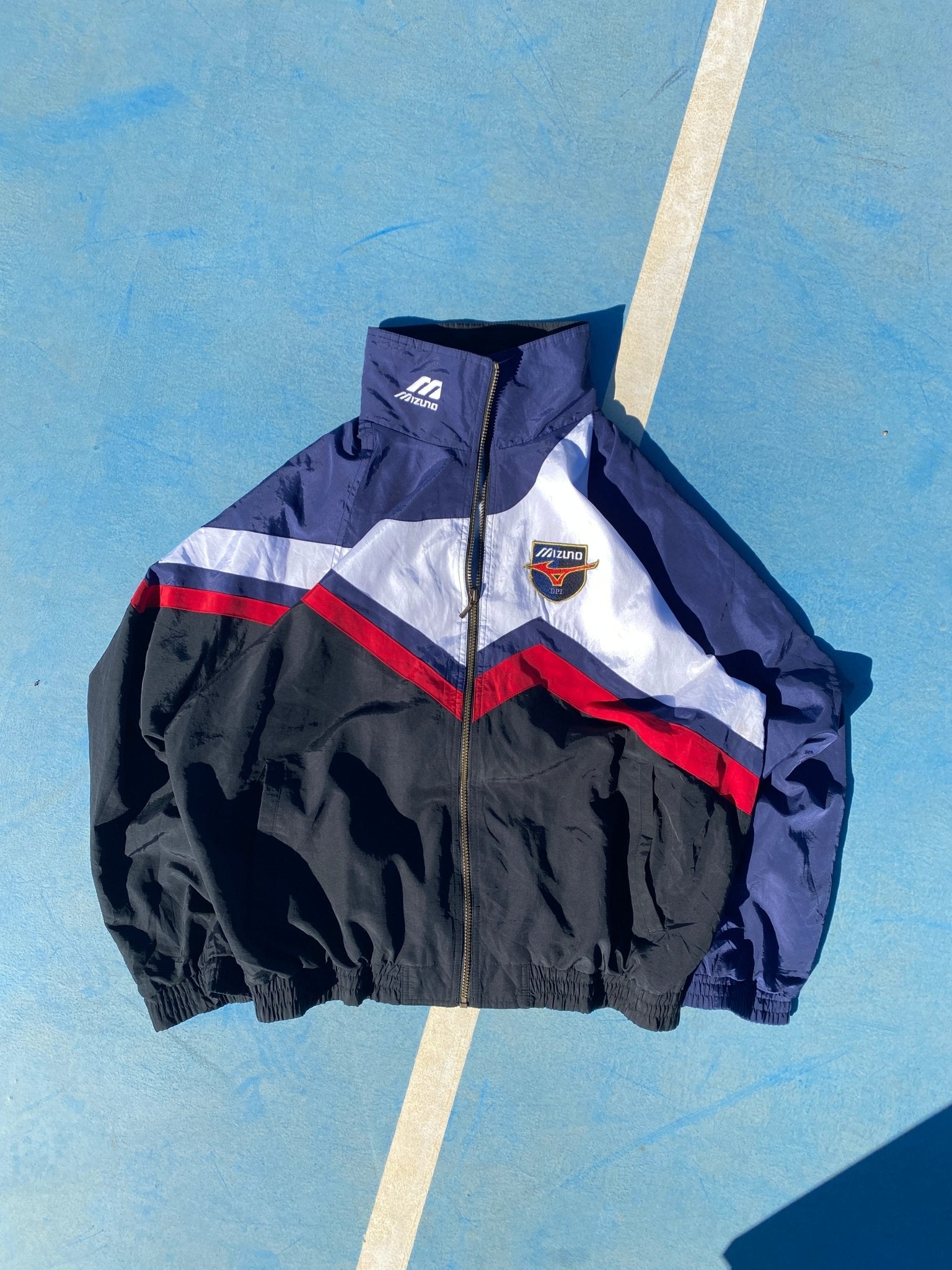 VINTAGE MIZUNO MADE IN JAPAN TRACK JACKET BLUE/BLACK (XL) - XL - grabbers.studio