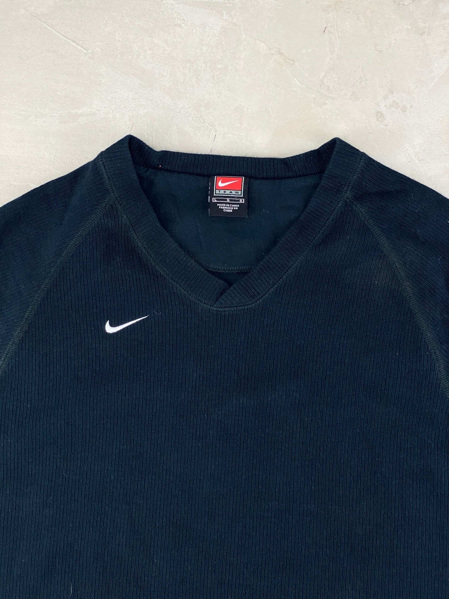 VINTAGE NIKE VEST SWEATER BASIC NAVY BLUE (L) - L - grabbers.studio