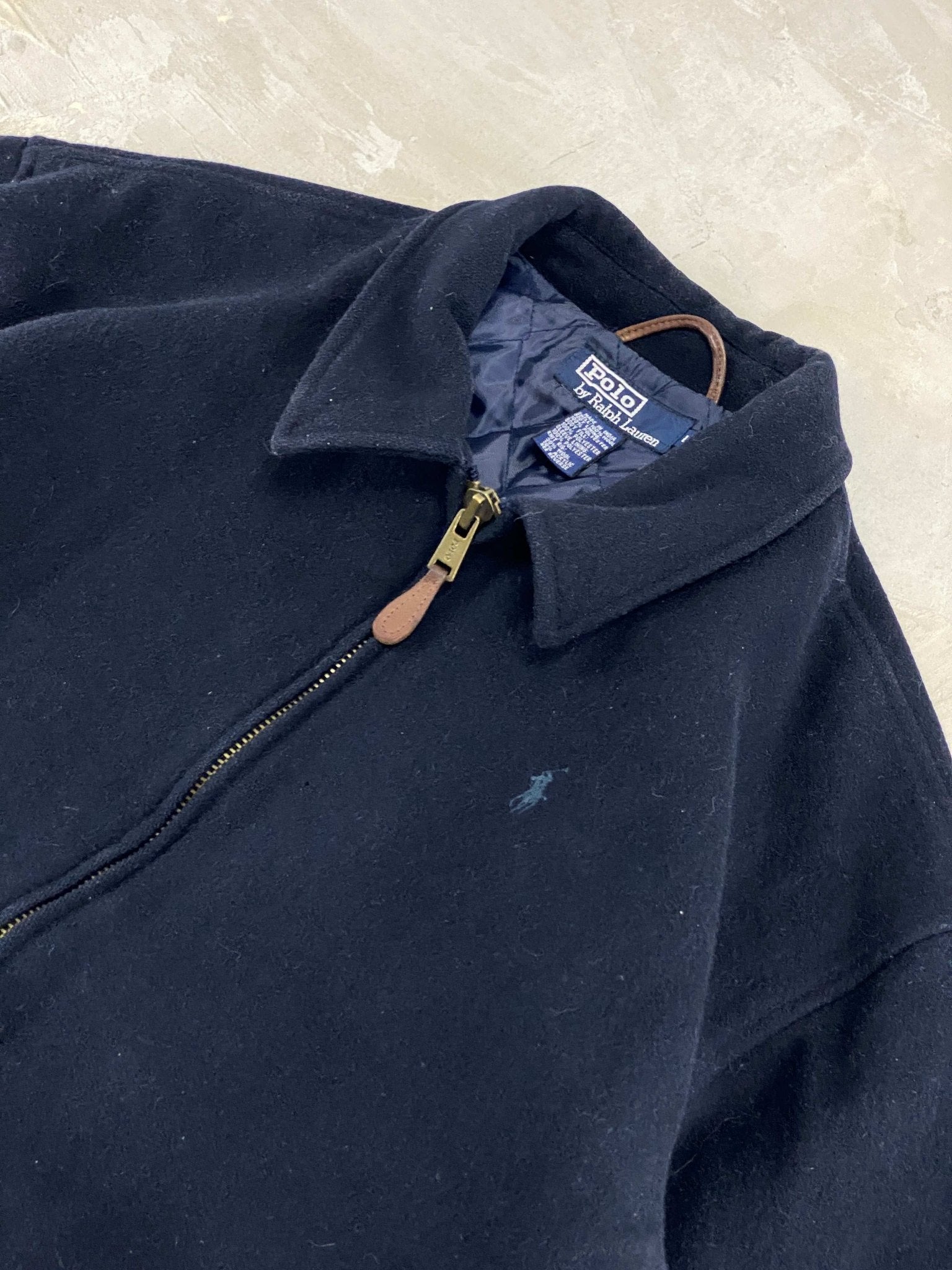 VINTAGE RALPH LAUREN HARRINGTON JACKET BLUE NAVY (L) - L - grabbers.studio