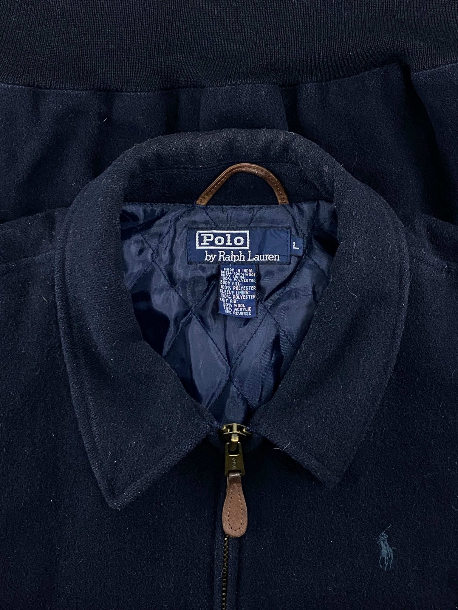 VINTAGE RALPH LAUREN HARRINGTON JACKET BLUE NAVY (L) - L - grabbers.studio