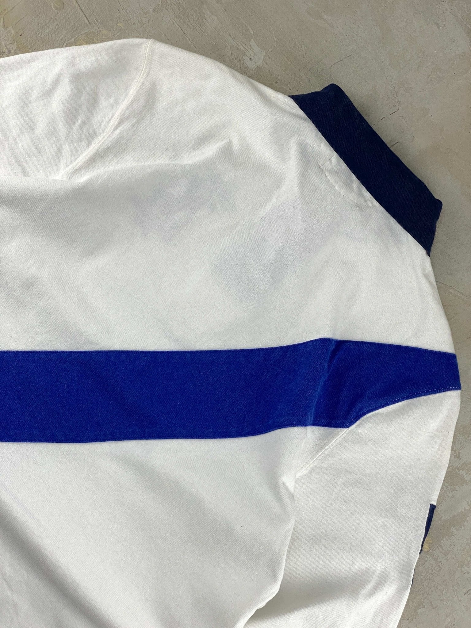 VINTAGE RALPH LAUREN POLO WHITE/BLUE (L) - L - grabbers.studio