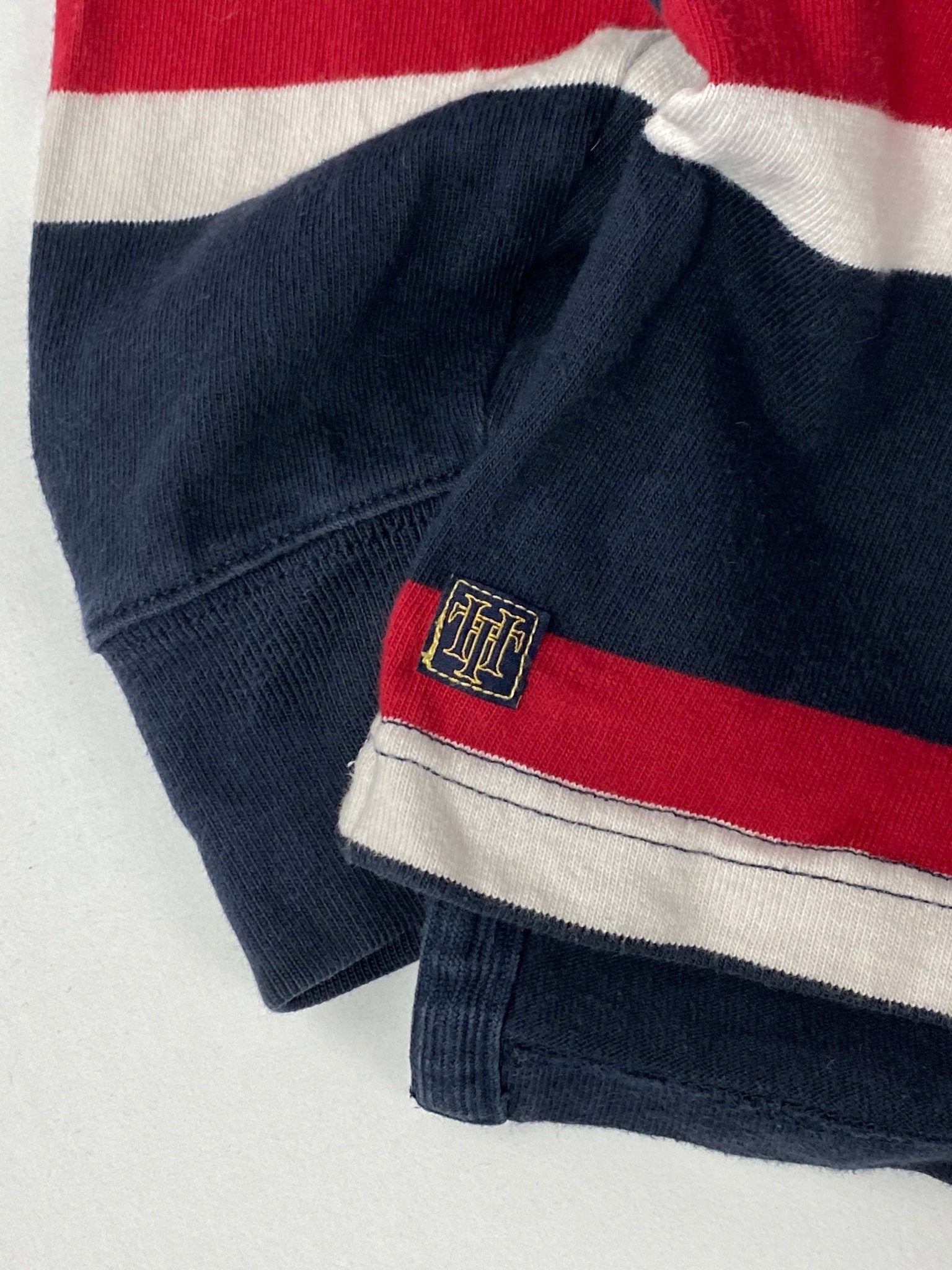 VINTAGE TOMMY HILFIGER POLO TEE RED/BLUE (L) - L - grabbers.studio