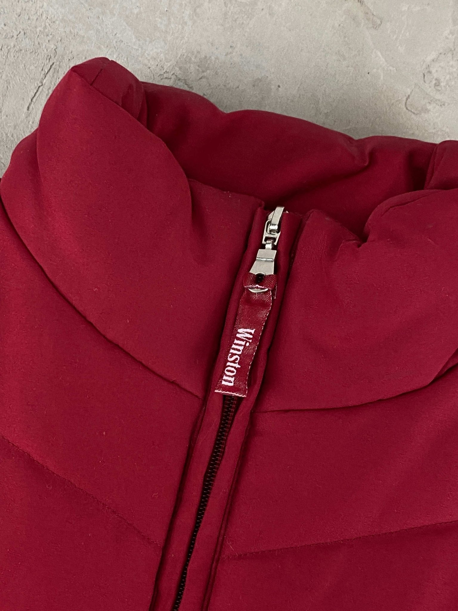 VINTAGE WINSTON PUFFER VEST BURGUNDY (L) - L - grabbers.studio